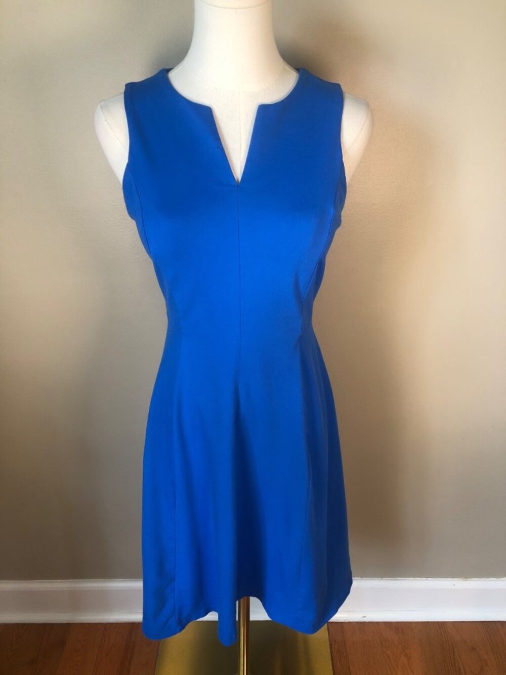 Cynthia Rowley Electric Blue Sleeveless Notch Neck Mini Dress Size XS